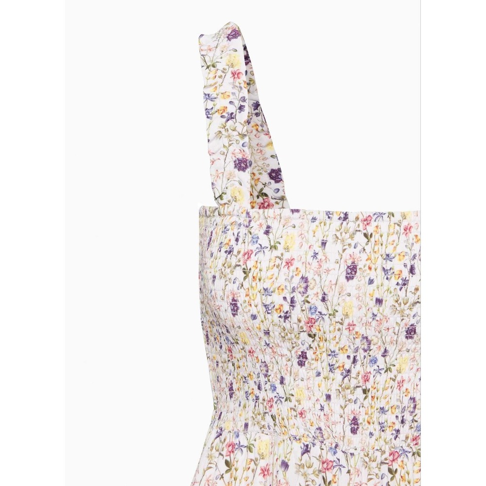 Wilfred Aritzia Floral Smocked Wide Leg Jumpsuit  Multi 2XS Pocket Sleeveless